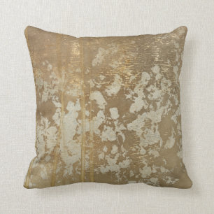 Abstrakte Goldmalerei mit silbernen Tupfen Kissen