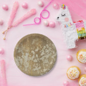 Abstrakte Goldmalerei mit silbernen Tupfen Pappteller (Party)