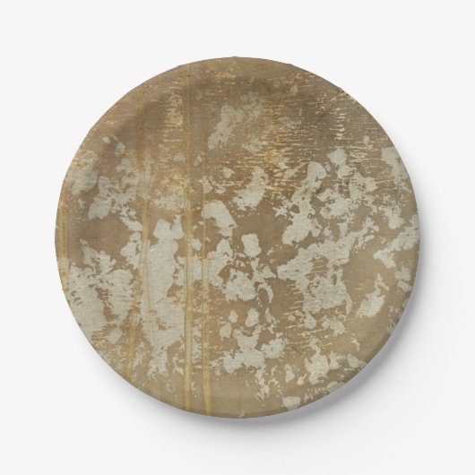 Abstrakte Goldmalerei mit silbernen Tupfen Pappteller (Vorderseite)