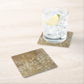 Abstrakte Goldmalerei mit silbernen Tupfen Rechteckiger Pappuntersetzer (Vor Ort)