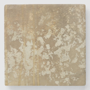 Abstrakte Goldmalerei mit silbernen Tupfen Steinuntersetzer