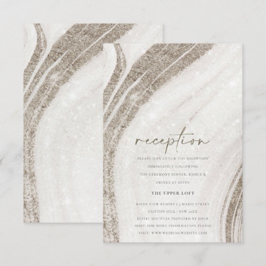 Abstrakte Goldmarmorhochzeit Begleitkarte (Vorne/Hinten)