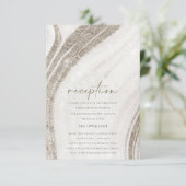 Abstrakte Goldmarmorhochzeit Begleitkarte (Stehend Vorderseite)