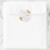 Abstrakte Goldmedaille-Hochzeit des Glitzer Runder Aufkleber (Tasche)