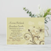 Abstrakte Golds und Braun-Post-Hochzeitsfeier Einladung (Stehend Vorderseite)