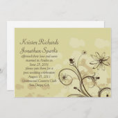 Abstrakte Golds und Braun-Post-Hochzeitsfeier Einladung (Vorne/Hinten)