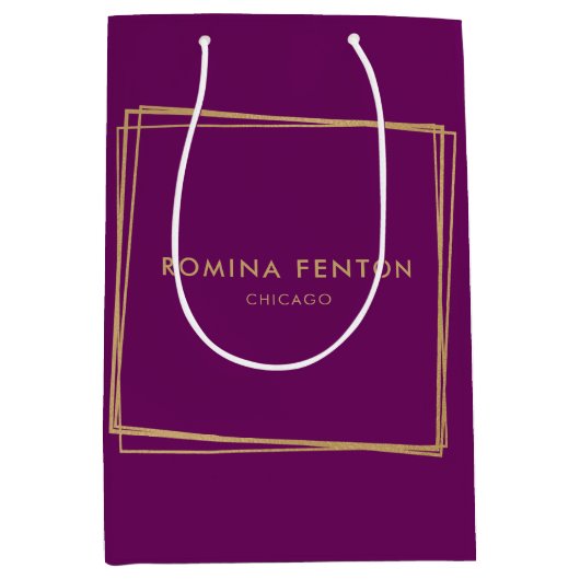 Abstrakte Goldschmiederahmen Moderne Berufliche Mittlere Geschenktüte (Vorderseite)