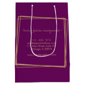 Abstrakte Goldschmiederahmen Moderne Berufliche Mittlere Geschenktüte (Rückseite)