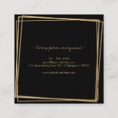 Abstrakte Goldschmiederahmen Moderne Berufliche Quadratische Visitenkarte (Rückseite)