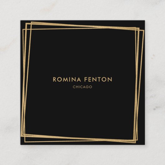 Abstrakte Goldschmiederahmen Moderne Berufliche Quadratische Visitenkarte (Vorderseite)