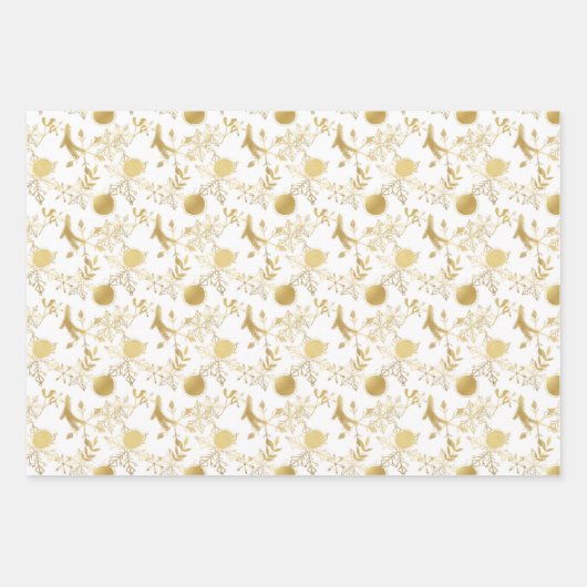 Abstrakte Goldschneeflockenbrille Blaue Geschenkpapier Set (Vorderseite 2)