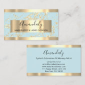 Abstrakte Goldstriche Rahmen Marbella Aqua Blau Visitenkarte (Vorne/Hinten)