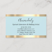 Abstrakte Goldstriche Rahmen Marbella Aqua Blau Visitenkarte (Rückseite)