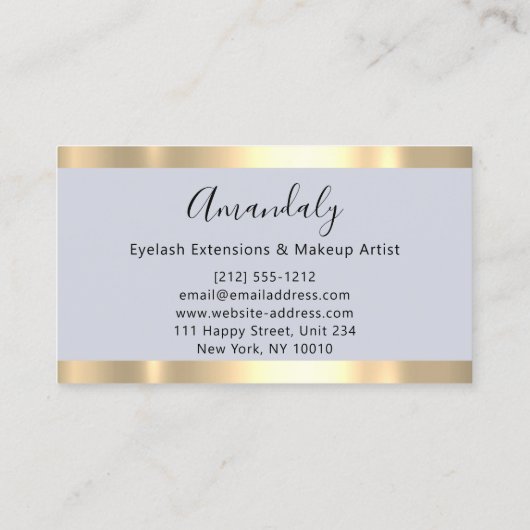 Abstrakte Goldstriche Rahmen Marmorblauer Pastellt Visitenkarte (Rückseite)