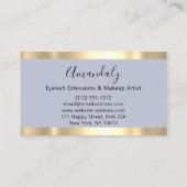 Abstrakte Goldstriche Rahmen Marmorpastel blau Visitenkarte (Rückseite)