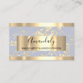 Abstrakte Goldstriche Rahmen Marmorpastel blau Visitenkarte (Vorderseite)