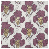 Abstrakte Goldtrauben und Blätter auf Weiß Stoff (Muster)