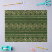 Abstrakte Goldwassertropfen auf grünem Dekor Seidenpapier (Basteln)