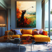 Abstrakte Golf Player Art Leinwanddruck