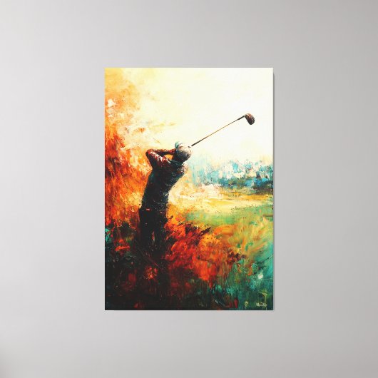 Abstrakte Golf Player Art Leinwanddruck (Vorderseite)