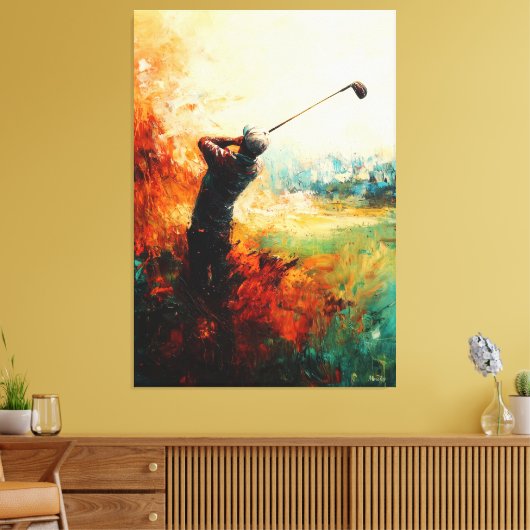 Abstrakte Golf Player Art Leinwanddruck (Insitu (Wohnzimmer))