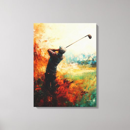 Abstrakte Golf Player Art Leinwanddruck (Vorderseite)