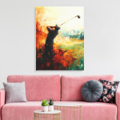 Abstrakte Golf Player Art Leinwanddruck (Insitu (Wohnzimmer))