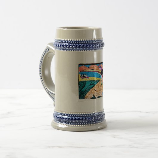 abstrakte Golffarbe Bierglas (Vorderseite Links)