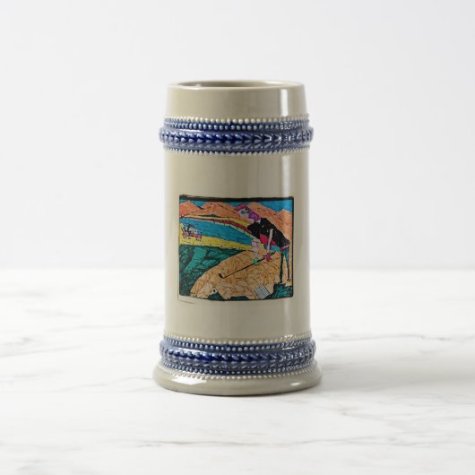 abstrakte Golffarbe Bierglas (Mittel)
