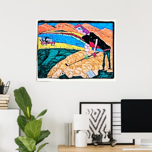 abstrakte Golffarbe Poster (Heimbüro)