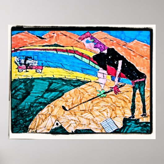 abstrakte Golffarbe Poster (Vorne)