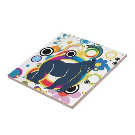 Abstrakte Gorilla Keramik Tile Fliese (Seite)