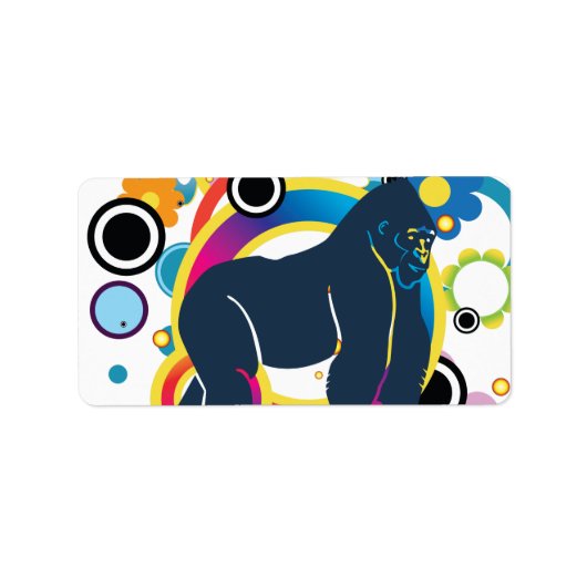 Abstrakte Gorilla Labels Adressaufkleber (Vorne)