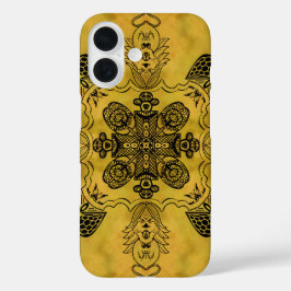 Abstrakte Goth Tribal Line Zeichnend Wiederholungs iPhone 16 Hülle