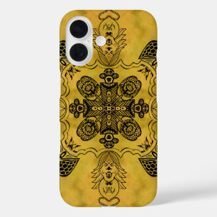 Abstrakte Goth Tribal Line Zeichnend Wiederholungs iPhone 16 Hülle