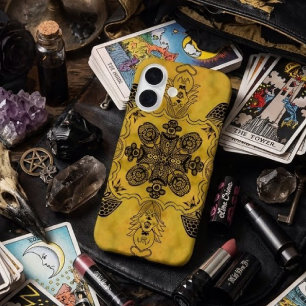 Abstrakte Goth Tribal Line Zeichnend Wiederholungs iPhone 16 Hülle