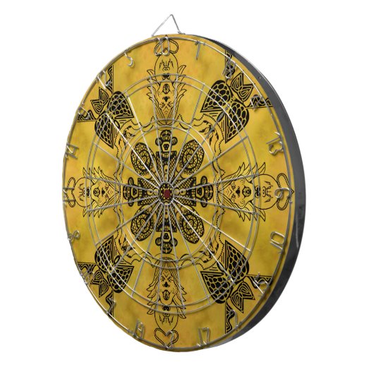 Abstrakte Goth Tribal Line Zeichnend Wiederholungs Dartscheibe (Vorderseite rechts)