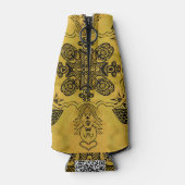 Abstrakte Goth Tribal Line Zeichnend Wiederholungs Flaschenkühler (Rückseite)