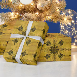 Abstrakte Goth Tribal Line Zeichnend Wiederholungs Geschenkpapier