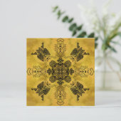 Abstrakte Goth Tribal Line Zeichnend Wiederholungs Karte (Stehend Vorderseite)