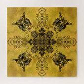 Abstrakte Goth Tribal Line Zeichnend Wiederholungs Puzzle (Horizontal)