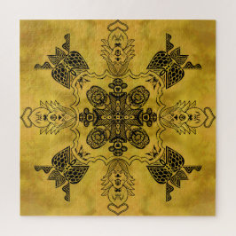 Abstrakte Goth Tribal Line Zeichnend Wiederholungs Puzzle