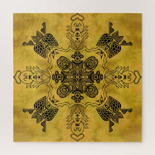 Abstrakte Goth Tribal Line Zeichnend Wiederholungs Puzzle (Vertikal)