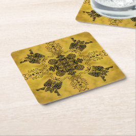 Abstrakte Goth Tribal Line Zeichnend Wiederholungs Rechteckiger Pappuntersetzer