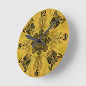 Abstrakte Goth Tribal Line Zeichnend Wiederholungs Runde Wanduhr (Winkel)