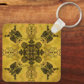 Abstrakte Goth Tribal Line Zeichnend Wiederholungs Schlüsselanhänger (Rückseite)