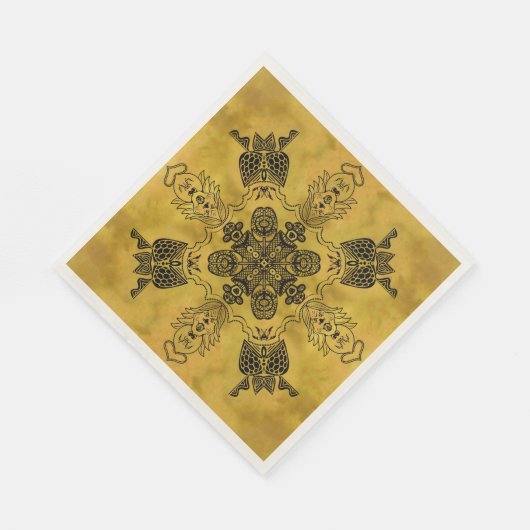 Abstrakte Goth Tribal Line Zeichnend Wiederholungs Serviette (Ecke)