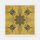 Abstrakte Goth Tribal Line Zeichnend Wiederholungs Serviette (Vorderseite)