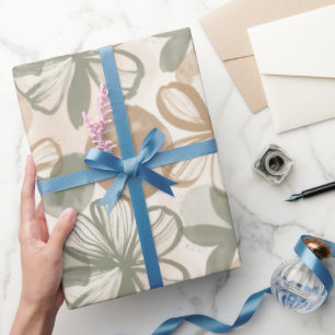 Abstrakte Gouache-Blumenkomposition Geschenkpapier