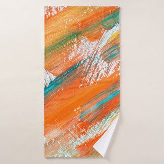 Abstrakte Gouache Malerei in verschiedenen hellen Badehandtuch